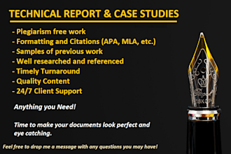 write technical reports and case studies