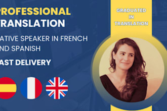 do english to french  and spanish translation