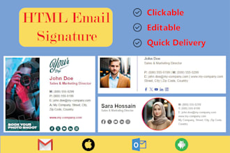 design HTML email signature, clickable email signature