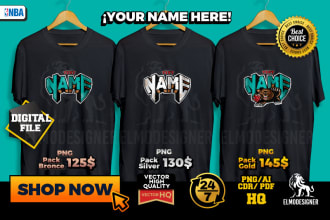 design a custom nba logo like vancouver grizzlies with your name