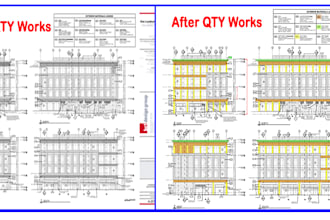 do building area and material quantity takeoff