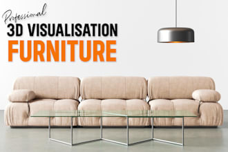 create your furniture, bed, sofa, chair, armchair, mattress in 3d and render it
