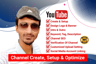 create and setup youtube channel with logo and banner