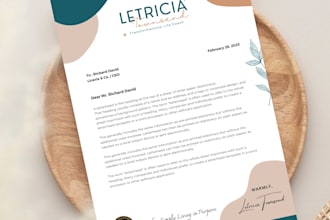 design price list, sell sheet, catalog, invoice, letterhead for you