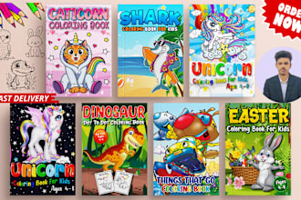 design vivid kids coloring book covers fun activity pages for KDP low content