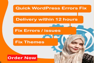 fix wordpress website issues or errors in 12 hours