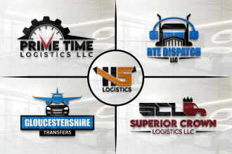 design a creative transport logistics trucking freight and dispatching logo