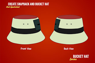 design clothing snapback, streetwear dad hat, or bucket hat