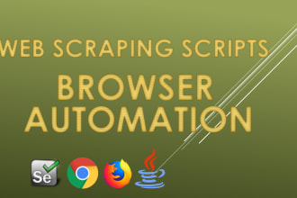 automation test using selenium for web and web scraping scripts in selenium java