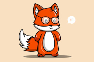 draw eye catchy mascot, animal cartoon characters