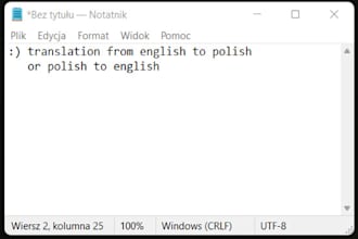 translate a text for you from english to polish