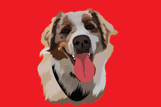 make amazing vector cartoon pet dog cat and any animals portrait art