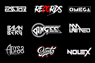 design dj, music, band, artist and custom font logo