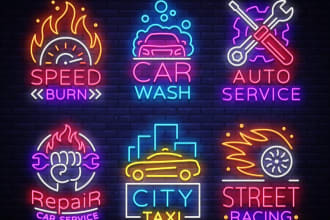 create an awesome 3d neon logo