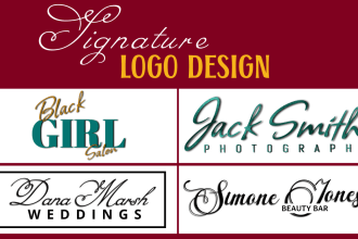create a signature logo or watermark or text based design