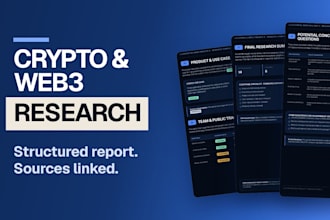 research your crypto or web3 project and deliver a structured report