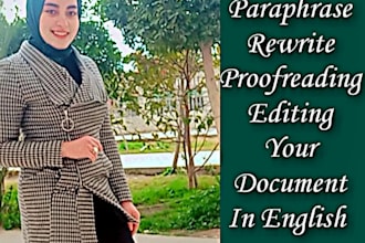manually edit, paraphrase,any type of english documents