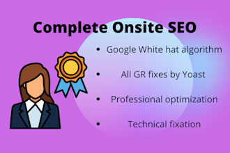 do complete onsite SEO fixes for wp, wix, shopify