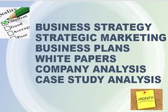 do urgent business strategic marketing research and company analysis