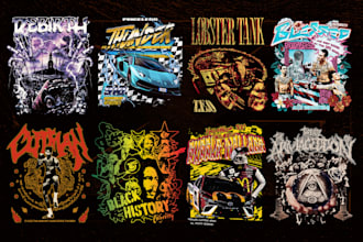 design brutalist vintage streetwear t shirt or graphic clothing for your brand