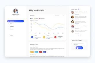 craft UI UX design for the dashboard