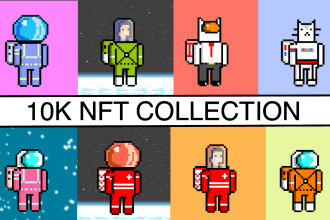 create up to 10k unique pixel art nft with metadata