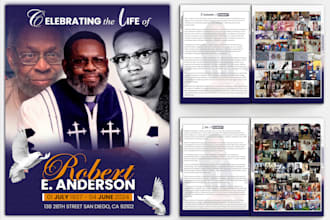 design obituary program, funeral program, funeral flyer