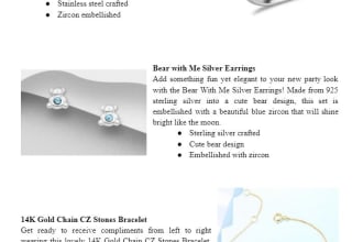 write SEO friendly  jewelry and fashion product descriptions