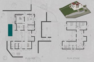 do architectural planning, produce 2d drawings, and axono