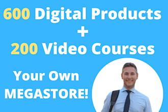 wordpress megastore with 600 digital products and 200 courses