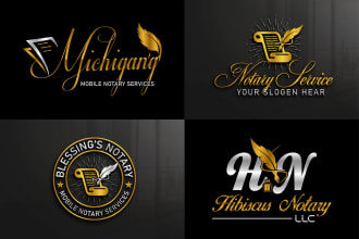 make signature, notary, mobile notary and hair beauty logo