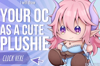 draw a cute chibi plushie