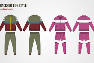 create tracksuit design modern, urban and streetwear style