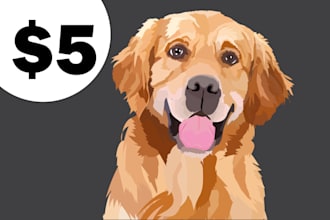 illustration animal pet cartoon portrait vector art