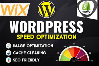 speedup wordpress site and wix or shopify store as per google page speed insight