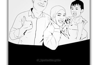 design a beautiful line art