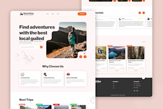 design creative and unique landing page UI UX mockup