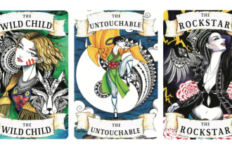 draw and design unique custom tarot cards