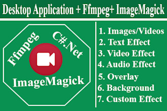 develop desktop application with ffmpeg and imagemagick