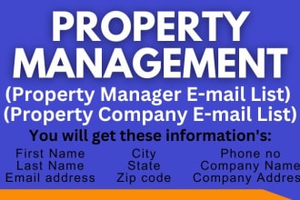 collect property manager email and company email list