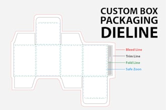 create custom die lines or die cut line for box, label, bag, sticker