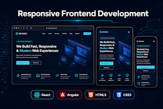 build responsive react angular html css frontend pages