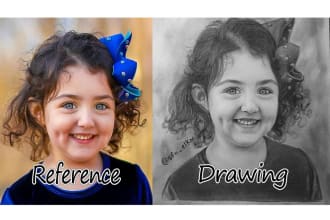draw sketch art portrait pencil drawing from any picture