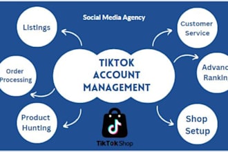 do tiktok listing, review optimization, account and order management