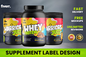 design a premium supplement product label packaging