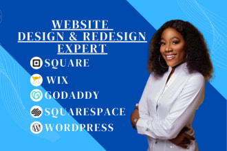 build responsive website on wordpress, godaddy, squarespace, square and wix
