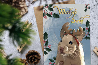 do christmas cards with portrait of your pet