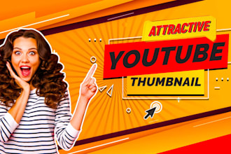 design attractive youtube thumbnail or other video thumbnail