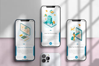 design onboarding screens and splash screens for mobile app
