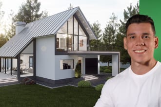 3d model and render exterior architectural visualization